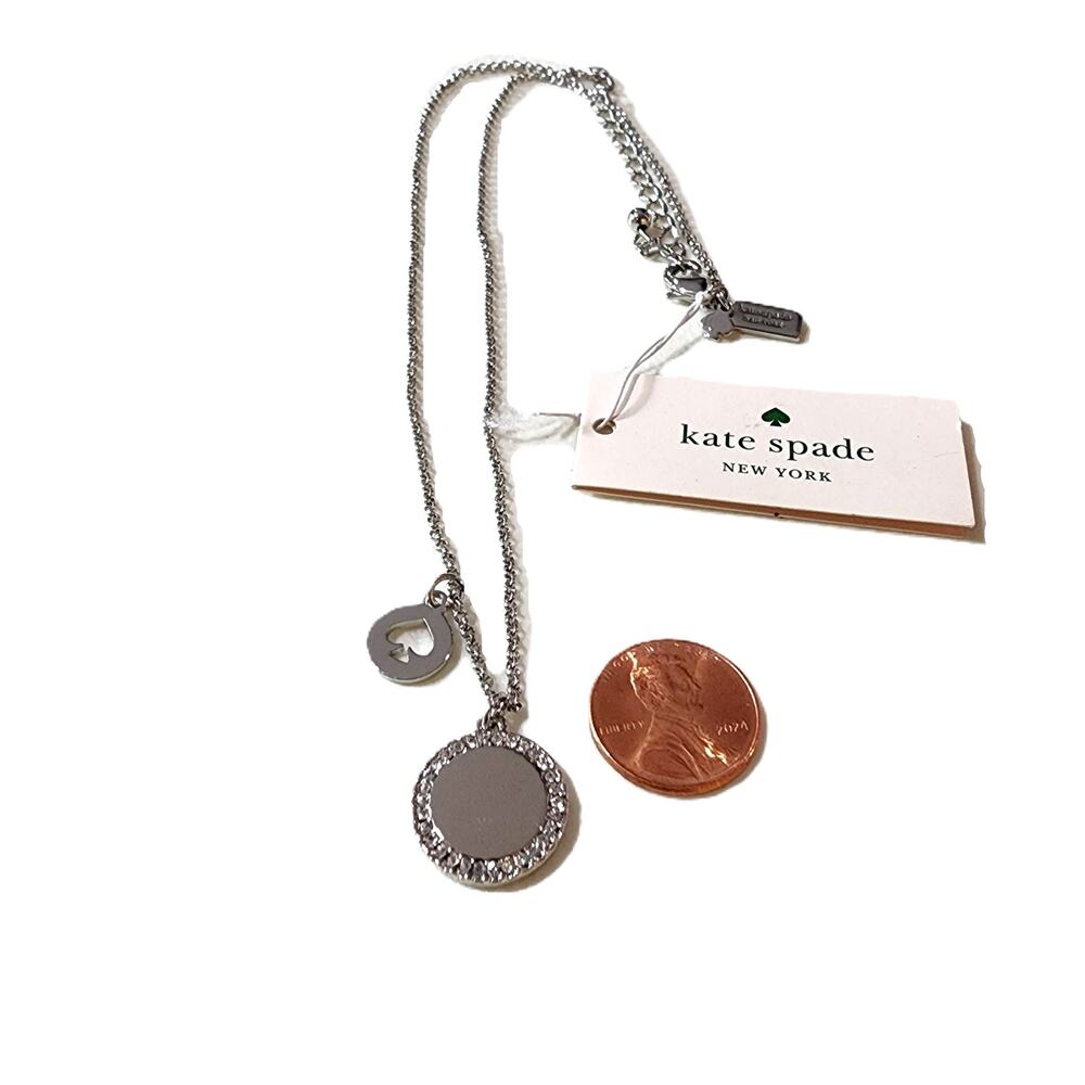Kate Spade Spot The Spade Pave CZ Charm Pendant Necklace - Picture 4 of 9